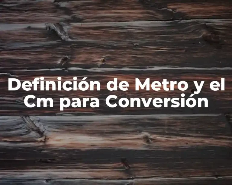 Definición de Metro y el Cm para Conversión