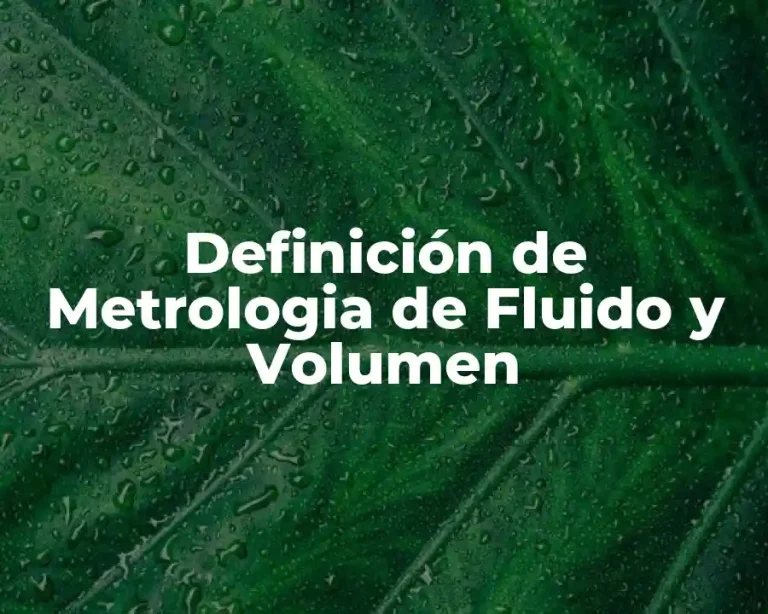 Definición de Metrologia de Fluido y Volumen