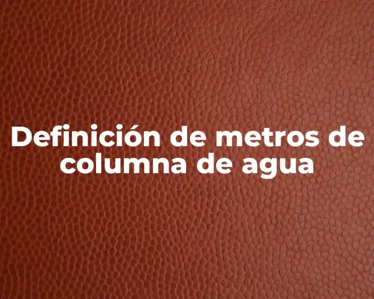 Definición de metros de columna de agua