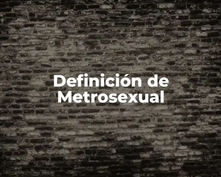 Definición de Metrosexual