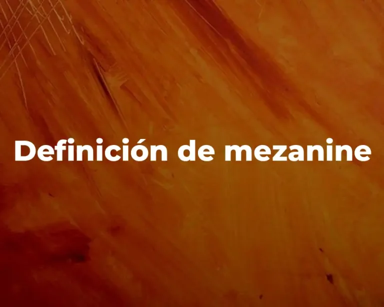 Definición de mezanine