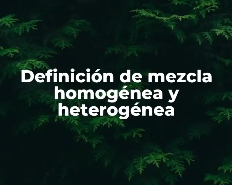 Definición de mezcla homogénea y heterogénea