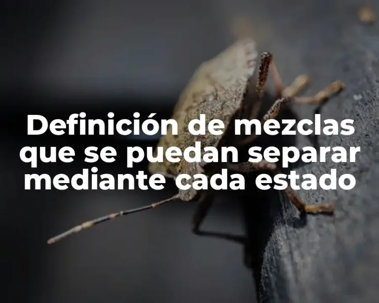 Definición de mezclas que se puedan separar mediante cada estado