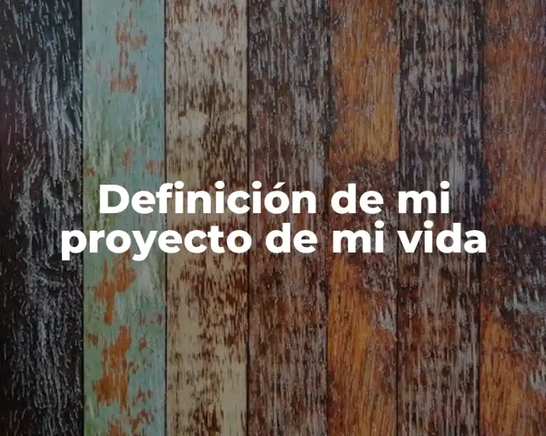 Definición de mi proyecto de mi vida