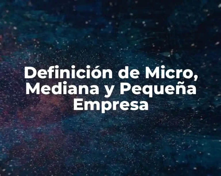 Definición de Micro, Mediana y Pequeña Empresa