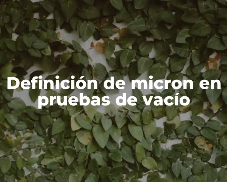 Definición de micron en pruebas de vacío