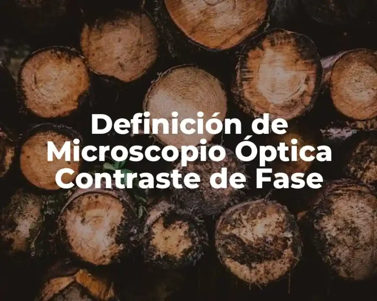 Definición de Microscopio Óptica Contraste de Fase