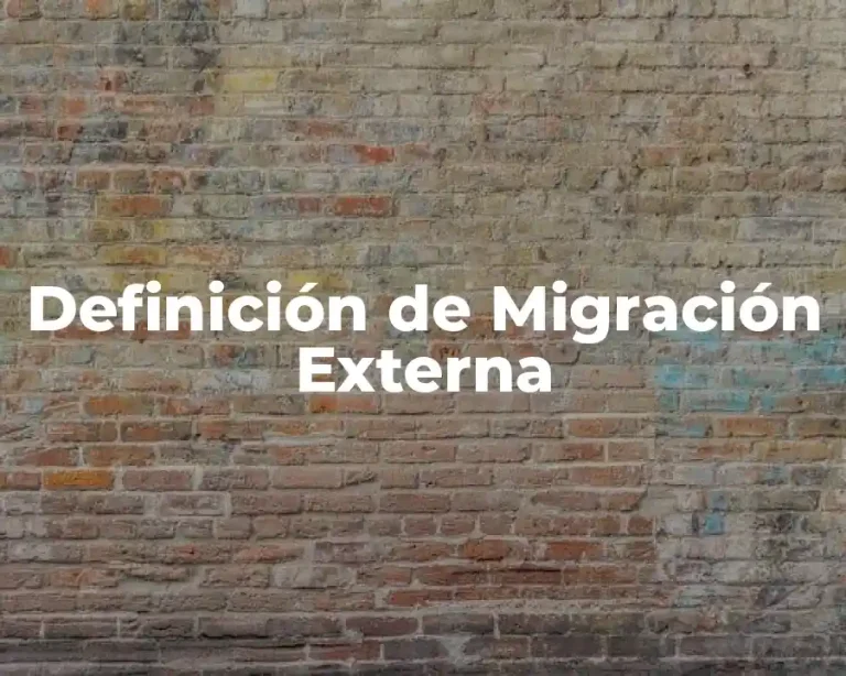 Definición de Migración Externa