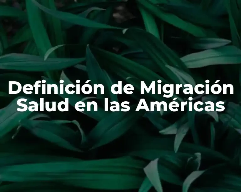 Definición de Migración Salud en las Américas