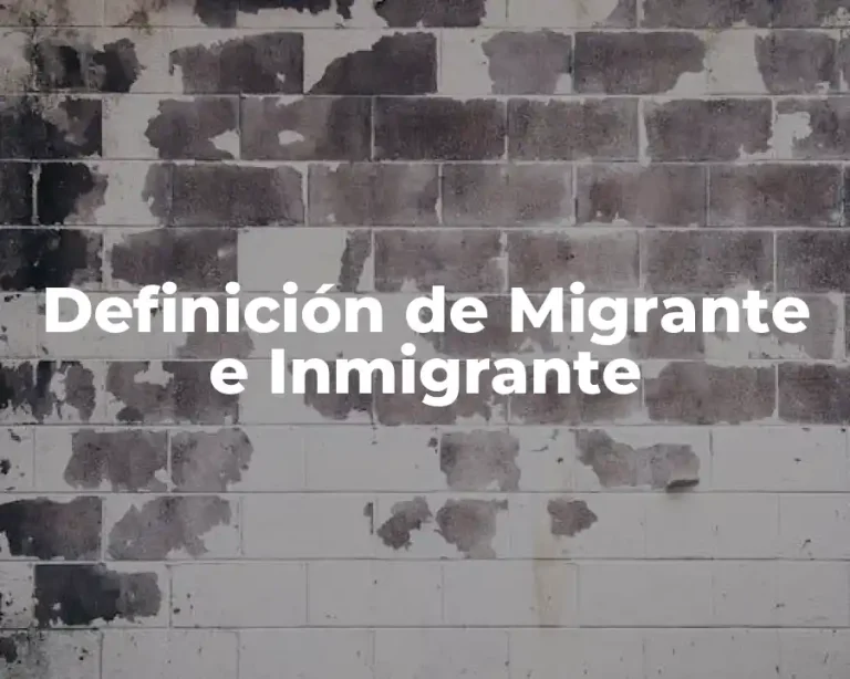 Definición de Migrante e Inmigrante