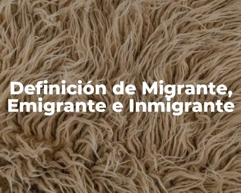 Definición de Migrante, Emigrante e Inmigrante