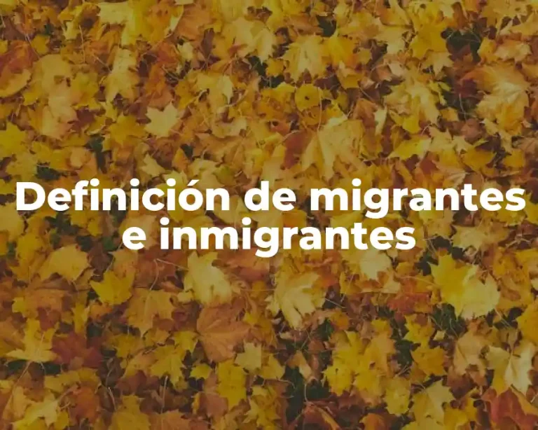 Definición de migrantes e inmigrantes