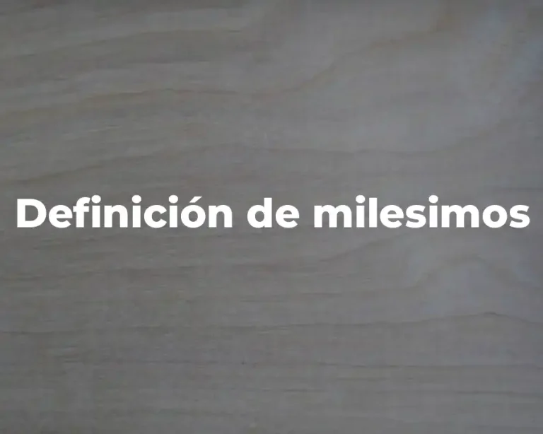 Definición de milesimos
