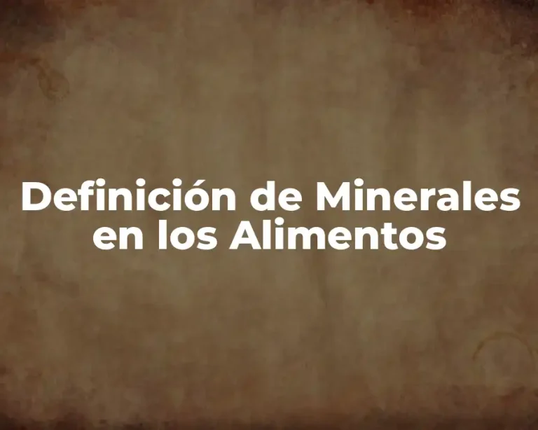 Definición de Minerales en los Alimentos