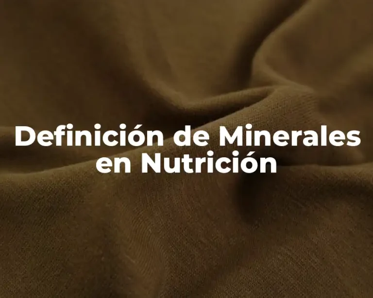Definición de Minerales en Nutrición