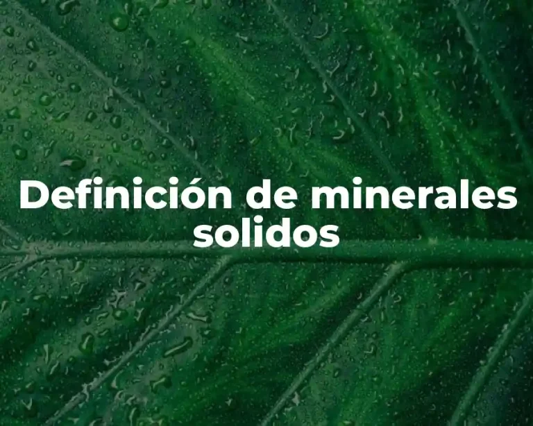 Definición de minerales solidos