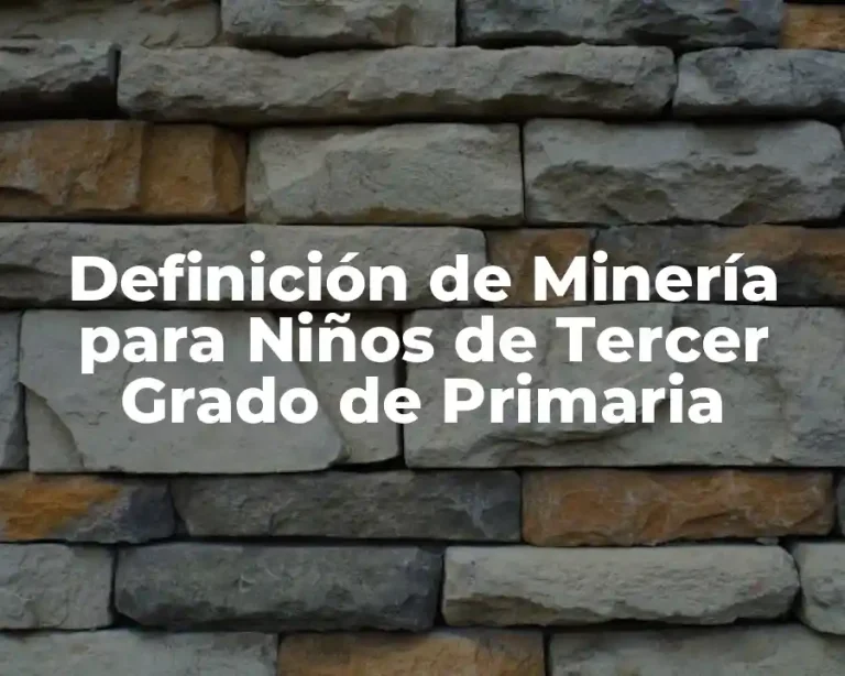 Definición de Minería para Niños de Tercer Grado de Primaria