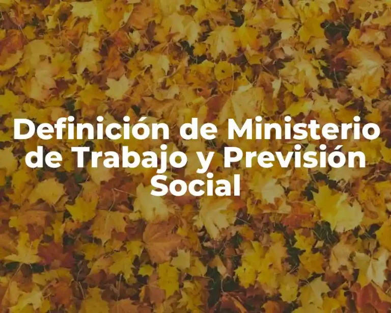 Definición de Ministerio de Trabajo y Previsión Social