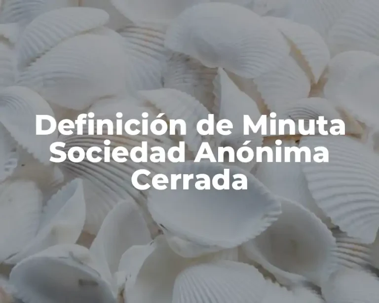 Definición de Minuta Sociedad Anónima Cerrada