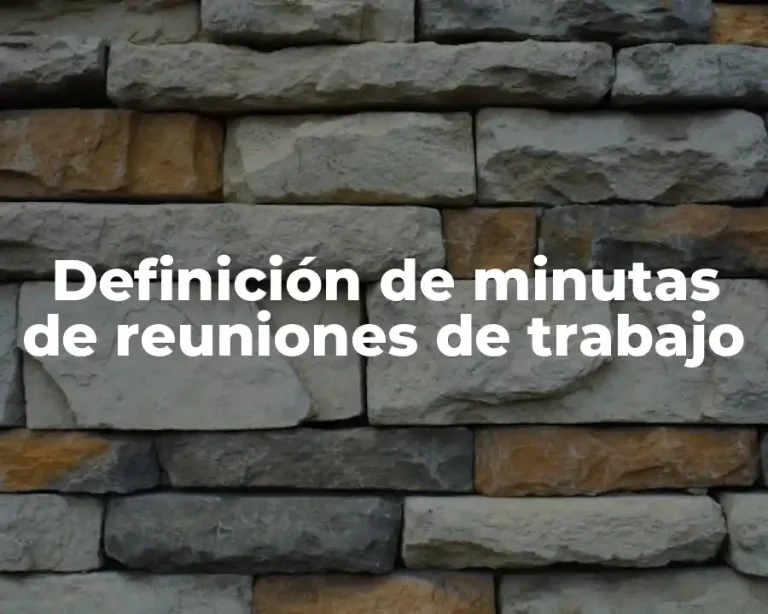 Definición de minutas de reuniones de trabajo
