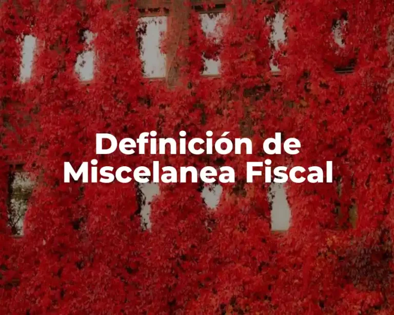 Definición de Miscelanea Fiscal