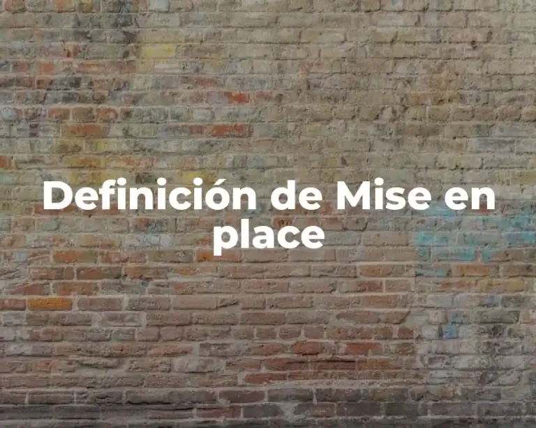 Definición de Mise en place