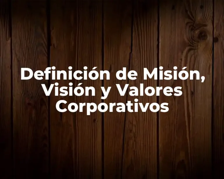 Definición de Misi&oacute;n, Visi&oacute;n y Valores Corporativos