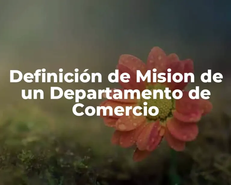 Definición de Mision de un Departamento de Comercio
