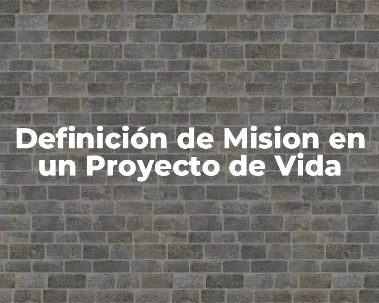 Definición de Mision en un Proyecto de Vida