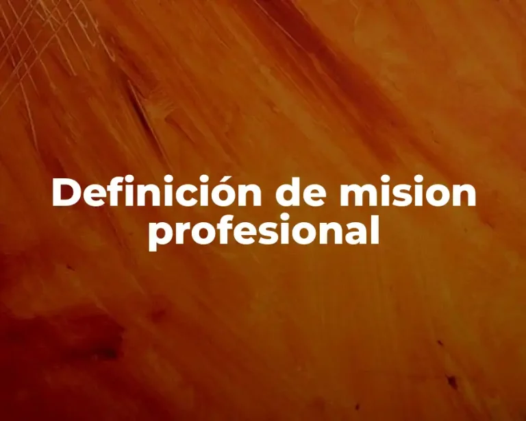 Definición de mision profesional