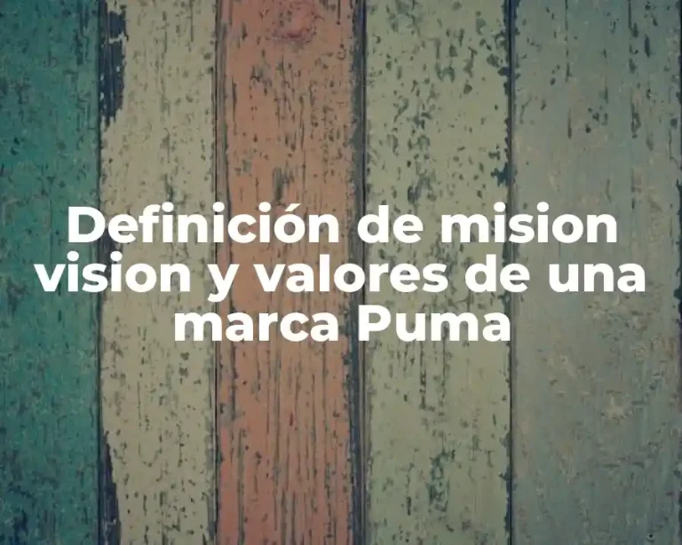 Definición de mision vision y valores de una marca Puma
