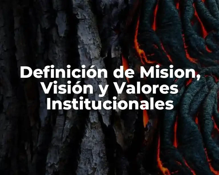 Definición de Mision, Visión y Valores Institucionales