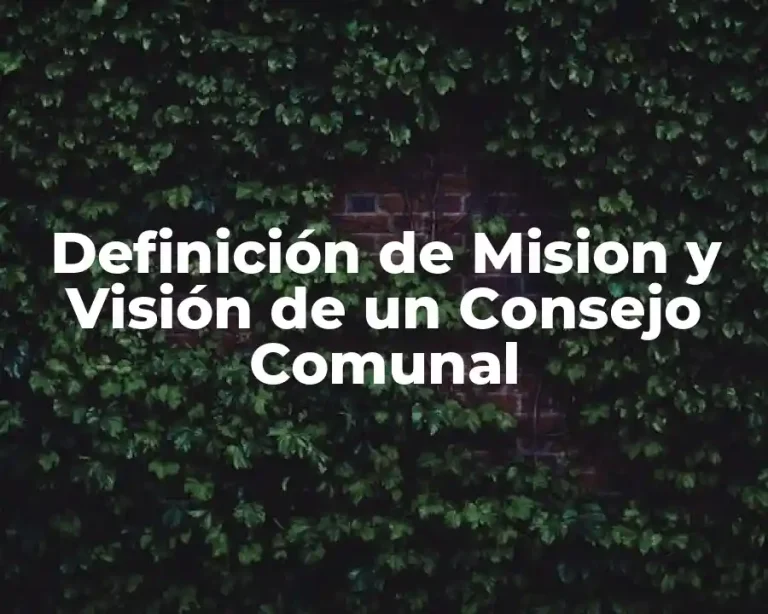 Definición de Mision y Visión de un Consejo Comunal