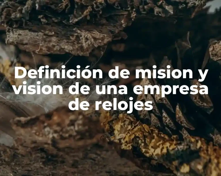 Definición de mision y vision de una empresa de relojes