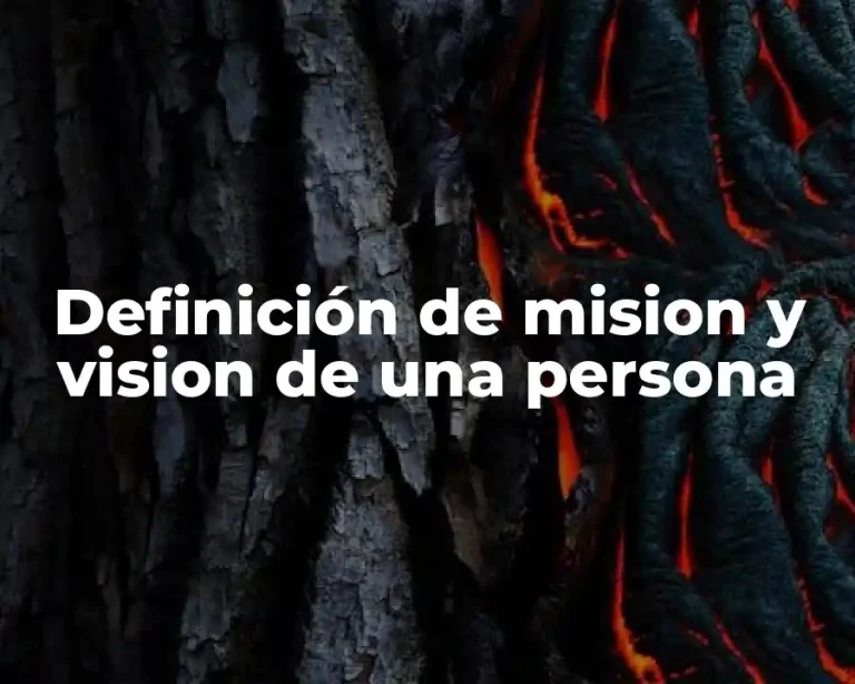 Definición de mision y vision de una persona