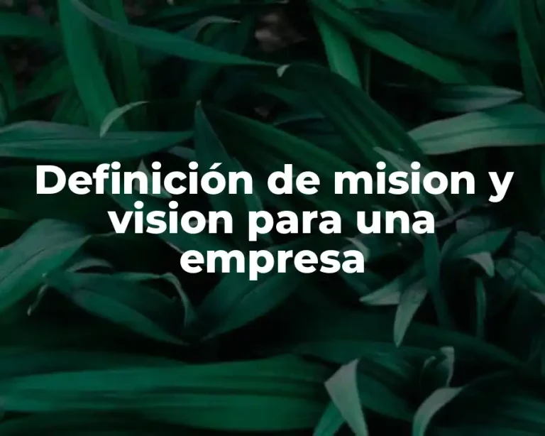 Definición de mision y vision para una empresa