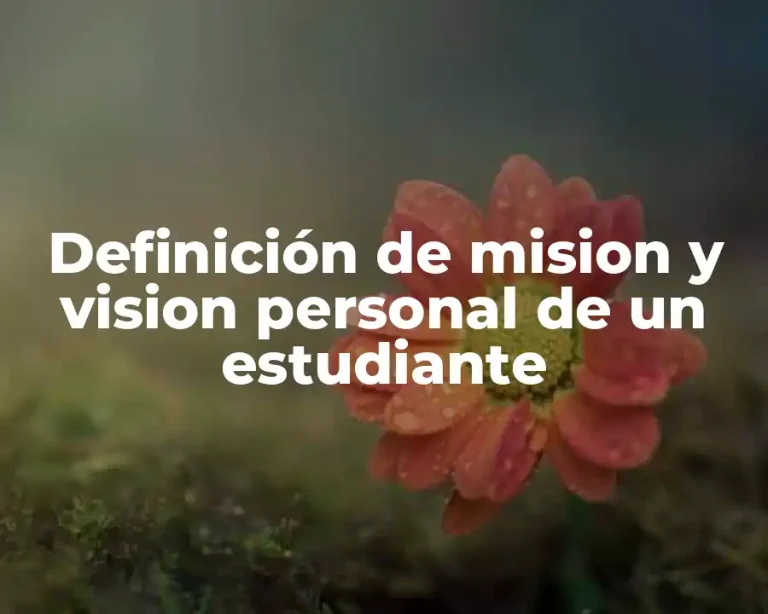 Definición de mision y vision personal de un estudiante