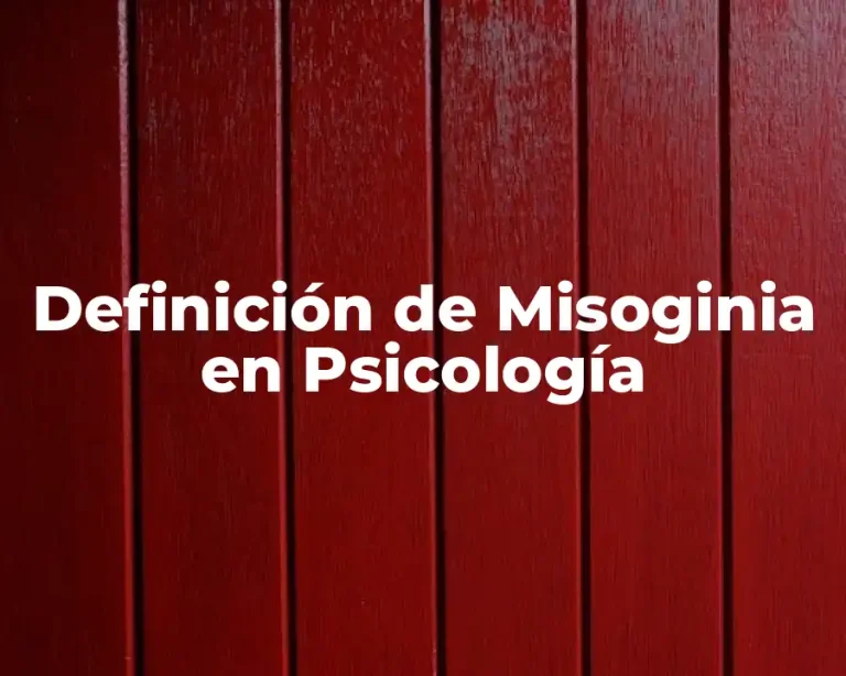 Definición de Misoginia en Psicología