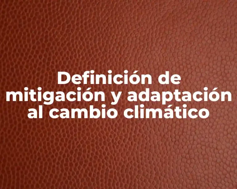 Definición de mitigación y adaptación al cambio climático