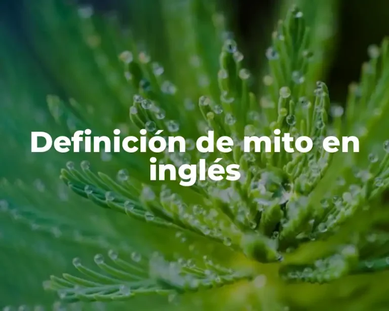 Definición de mito en inglés