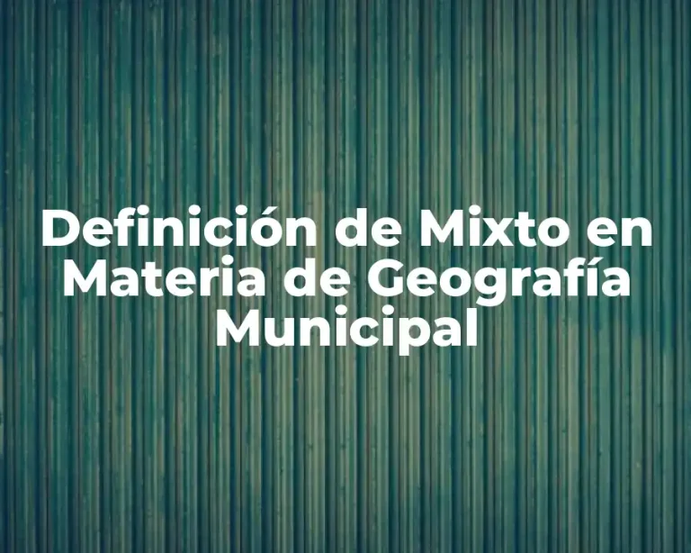 Definición de Mixto en Materia de Geografía Municipal