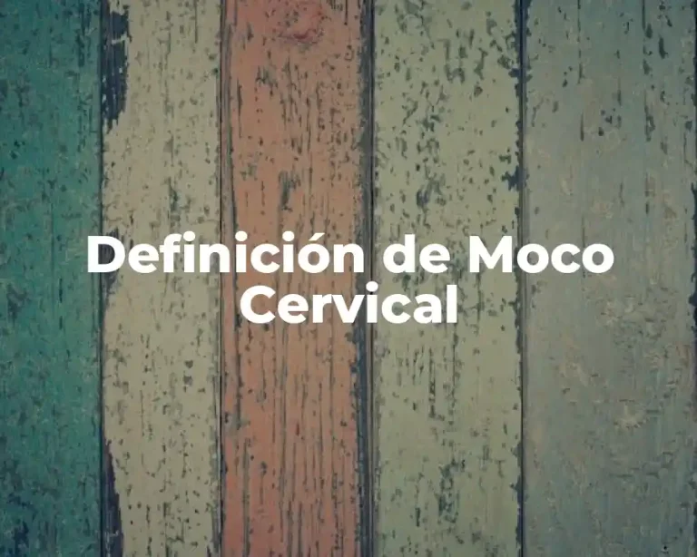 Definición de Moco Cervical