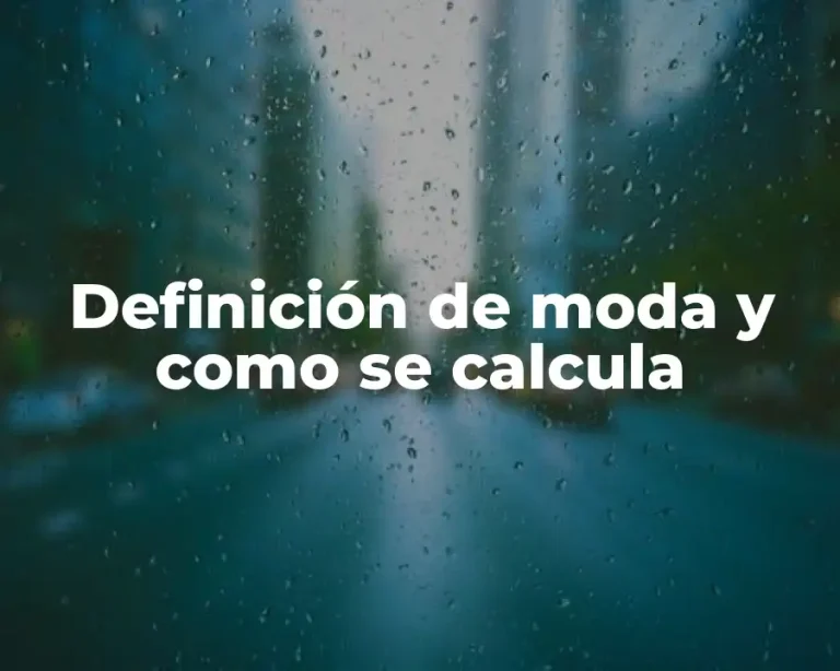 Definición de moda y como se calcula