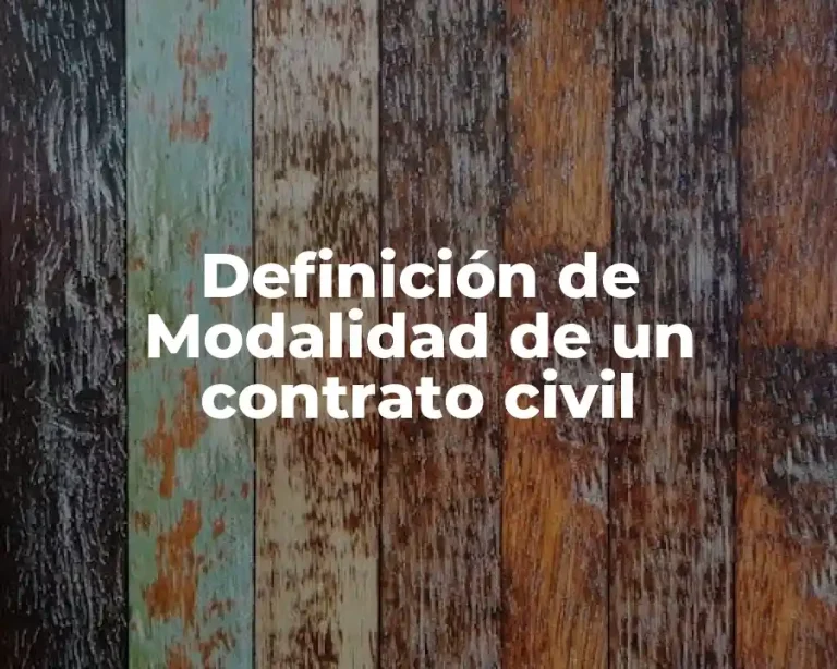 Definición de Modalidad de un contrato civil