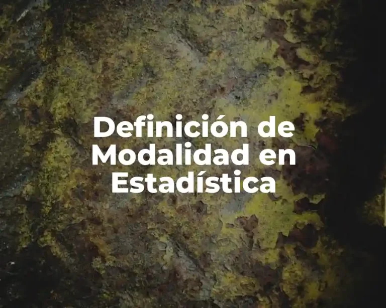 Definición de Modalidad en Estadística