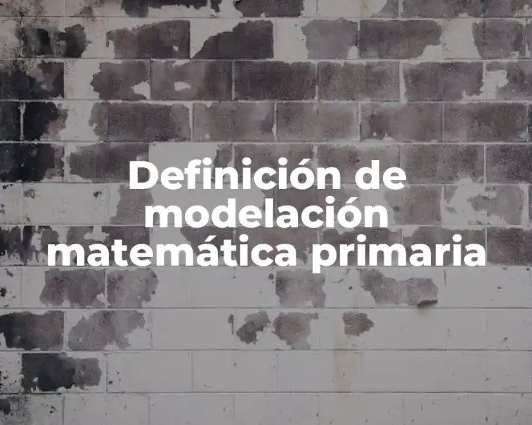 Definición de modelación matemática primaria