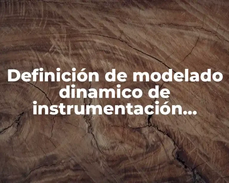 Definición de modelado dinamico de instrumentación industrial