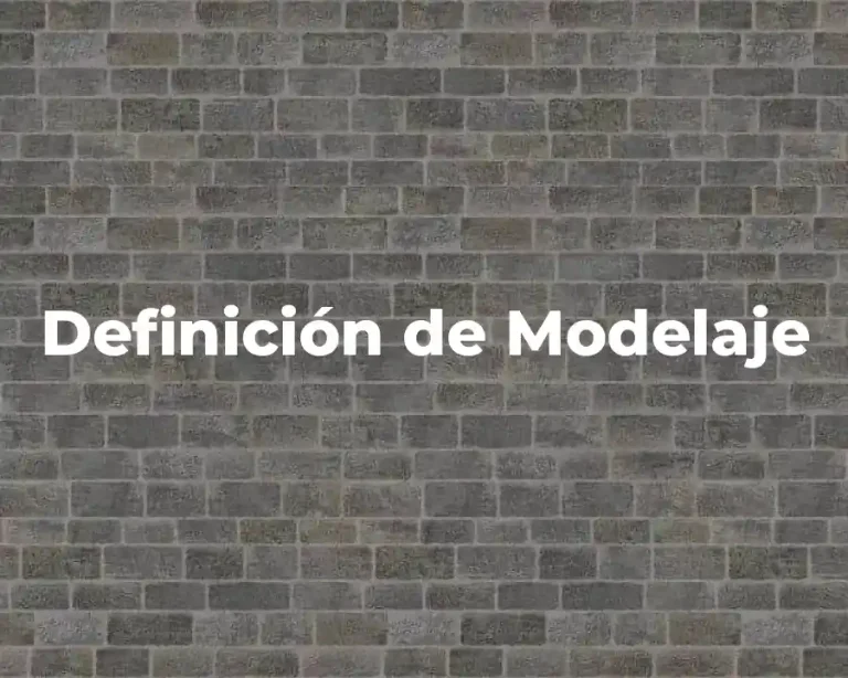 Definición de Modelaje