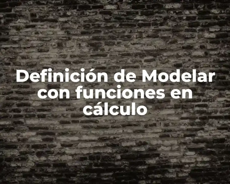 Definición de Modelar con funciones en cálculo