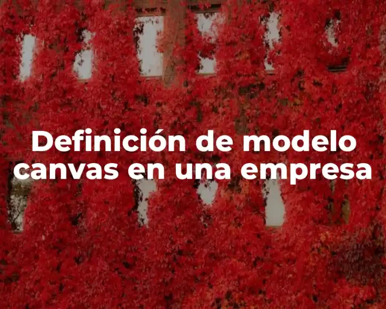 Definición de modelo canvas en una empresa